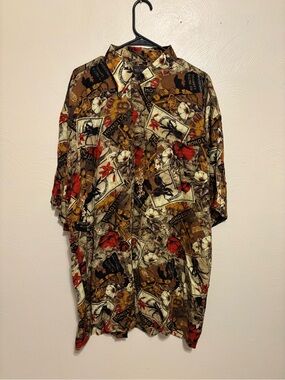 🍍 Red Macaw Trading Company Hawaiian Rayon Button Up Shirt 🍍